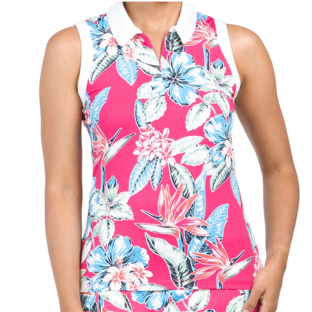 TOMMY BAHAMA Golf/Tennis/PickleBall 1/4 Zip Sleeveless Polo Top M | NWT